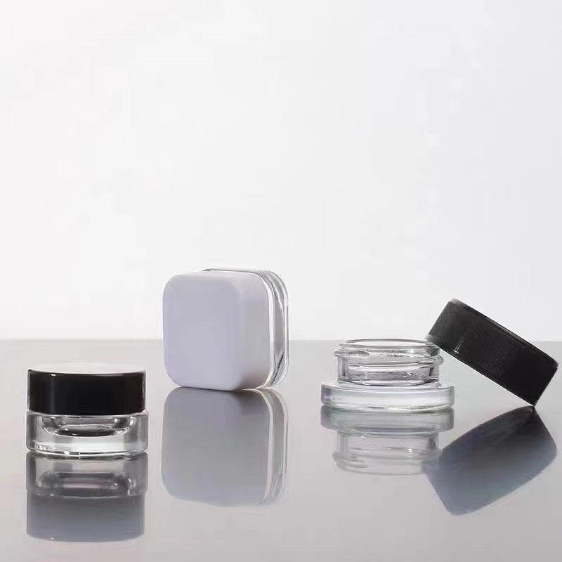 Wholesale CBD Glass Jar Round Glass Bottle Child Proof Resistant Glass Jar for Hemp Oil Glass Container