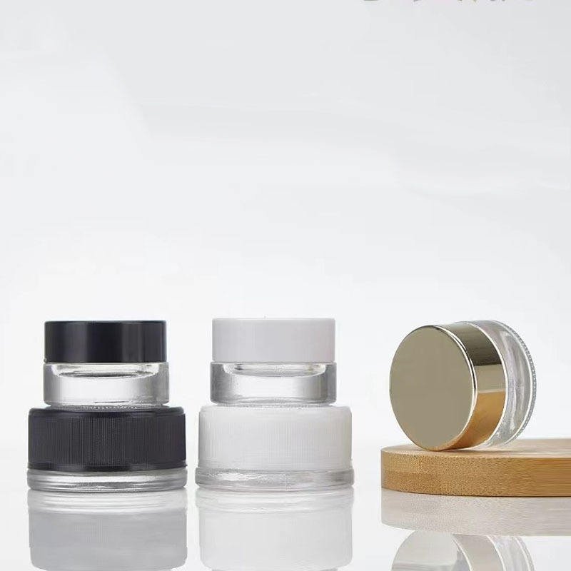 Wholesale CBD Glass Jar Round Glass Bottle Child Proof Resistant Glass Jar for Hemp Oil Glass Container