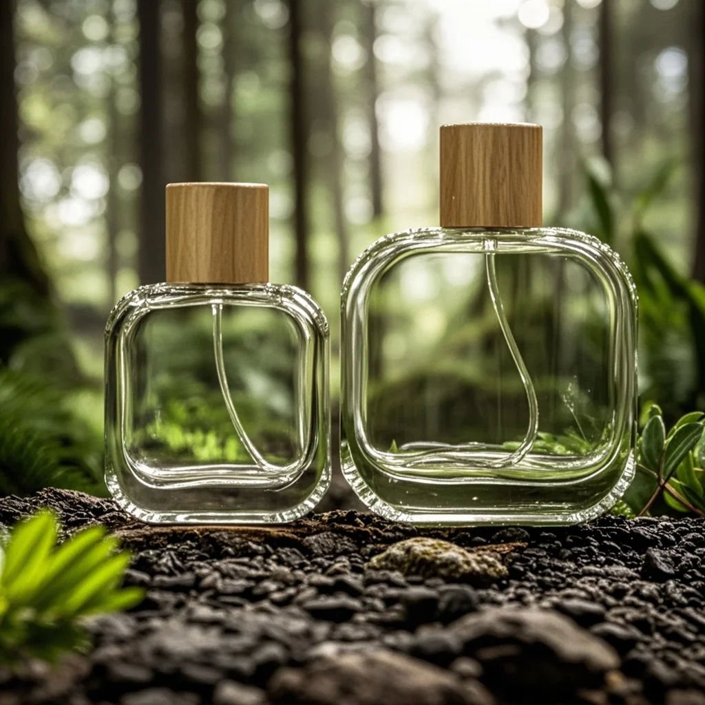 High Quality Transparent Luxury Glass Perfume Bottle Square 30ml 50ml 100ml Sizes Spray for Empty Packing Minimum Order 100pcs