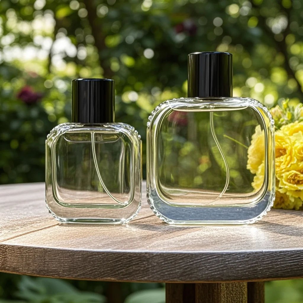 30ML 50ML 100ML Clear Empty Glass Bottle New Design Perfumes Bottle With Packaging