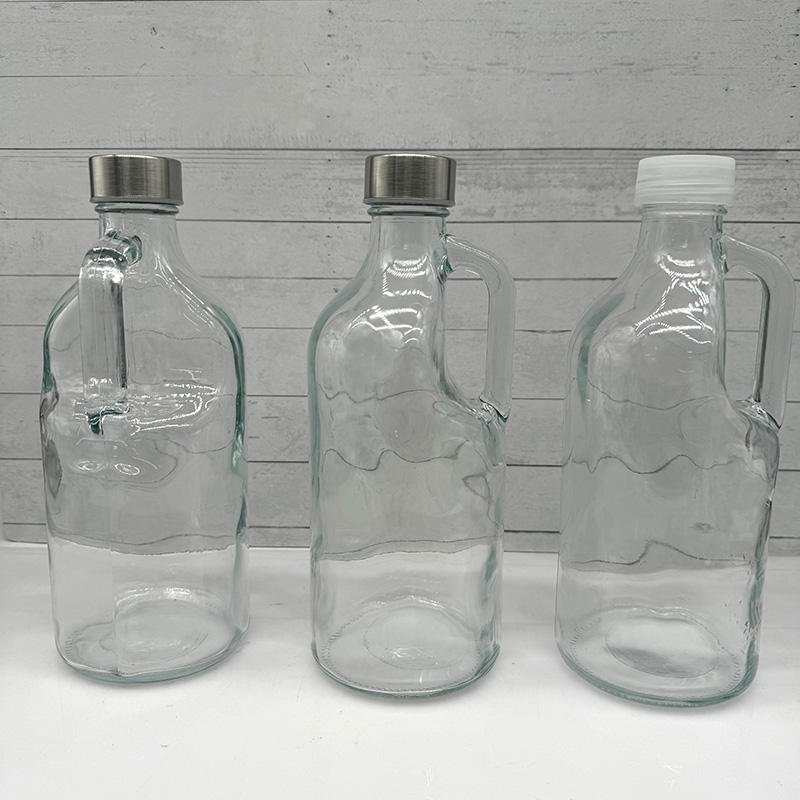 1000ml Clear Glass Beverage Bottle With Handle for Homemade Beverage Ice Tea Milk Serving Wine