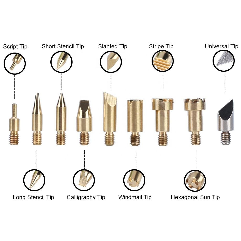 37-Piece Luxury Woodburning Pen Set Chiseled Tips Blade Burning Tool Manual Carving Knife Aluminum Box Carry Bag Pencil Grip DIY