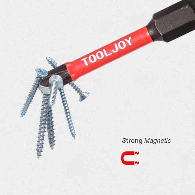 TOOLJOY High Torsion S2 Steel Impact Driver Bits 50mm 10pcs Carabiner Bit Set for Power Screwdrivers