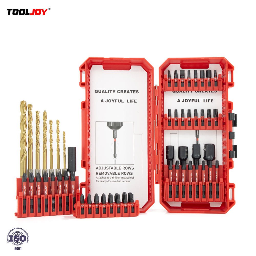 TOOLJOY Factory Supply 60pcs S2 Alloy Steel Impact Bit Set 1/4 Hex Shank & Storage Case for Structural Steel Fastening