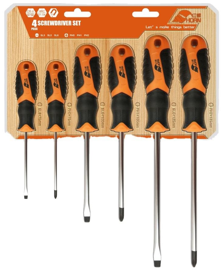 Magnetic Screwdriver Socket Bit Set with Cr-V Steel Bits for Hex Nuts Chrome Finish Phillips Screw Head Plastic Handle DIY Tool