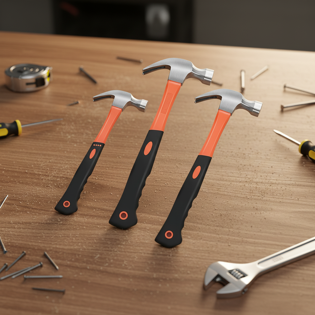 Customizable OEM Support Pure Steel Claw Hammer Forged with Plastic Coated Handle Dome Nail Hammer