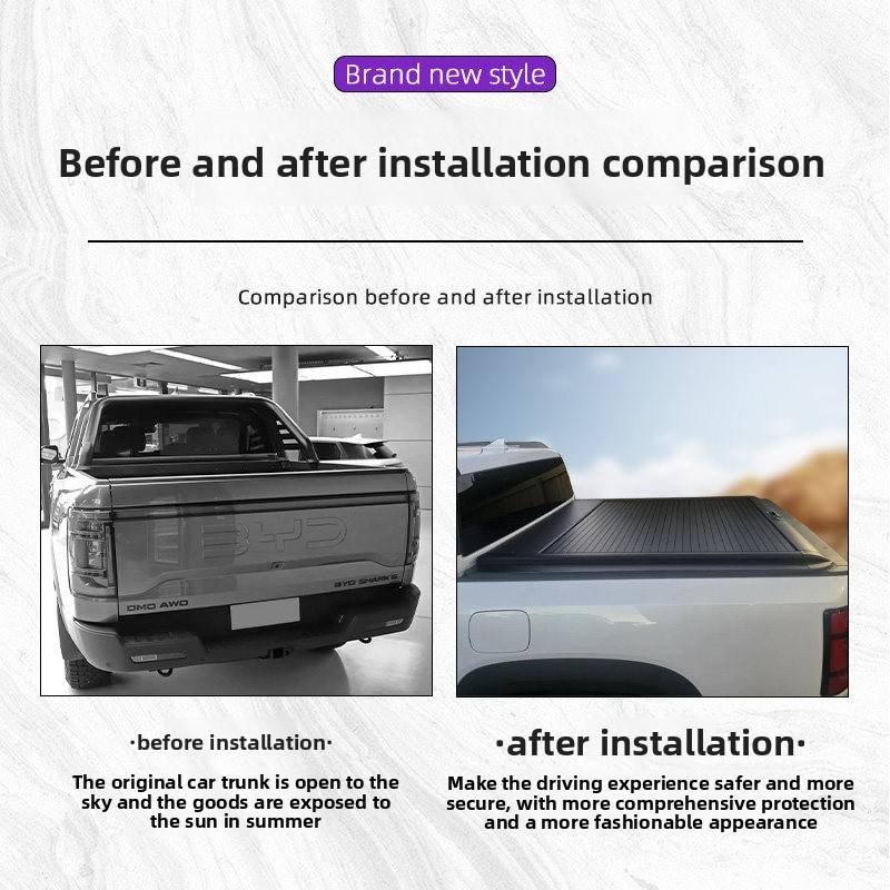 Retractable Roller Lid Tonneau Cover for BYD Shark 6 Pickup Truck Bed Shutter Cover Accessories