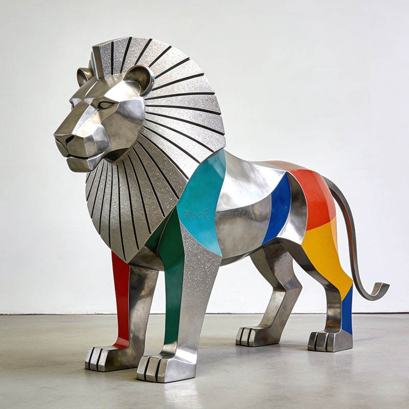 Outdoor Garden Customized Polishing Stainless Steel Deer Elk Sculpture Geometric Animal Statue Decorative Metal Crafts