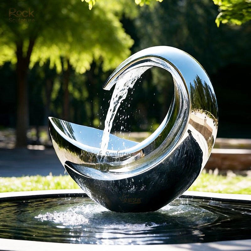 Outdoor Custom Metal Crafts Hands to Heart Statue Stainless Steel Mirror Garden Decoration Water Landscape Sculpture