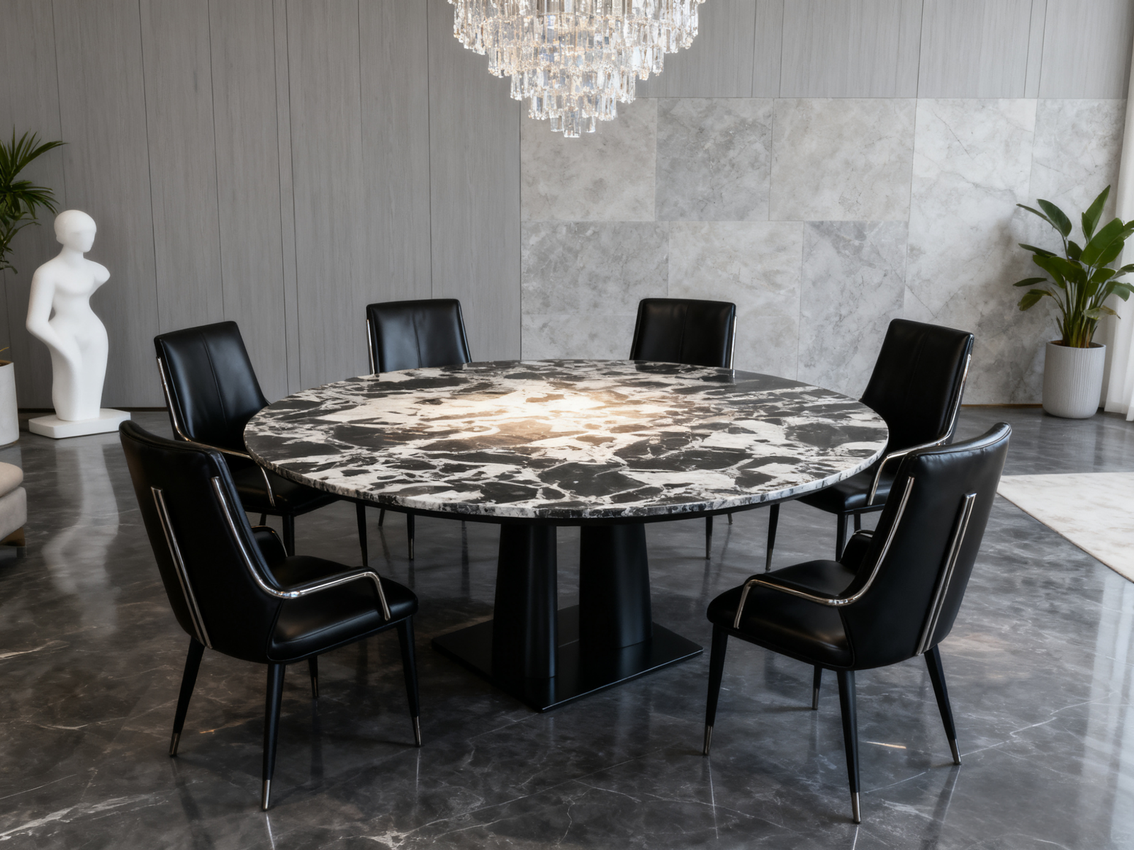 Custom Black Marble 3D Model Natural Marble Design Luxury Black Napoleon Black Natural Marble for Floor Indoor Villa Hotel