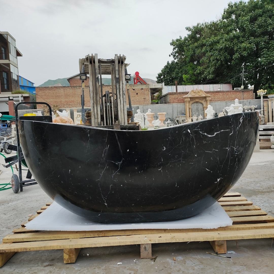 YDSTONE High End Solid Stone Bathtub Natural Marble Freestanding Soaking Tub Luxury Bathtub for Hotel Resort Bathroom