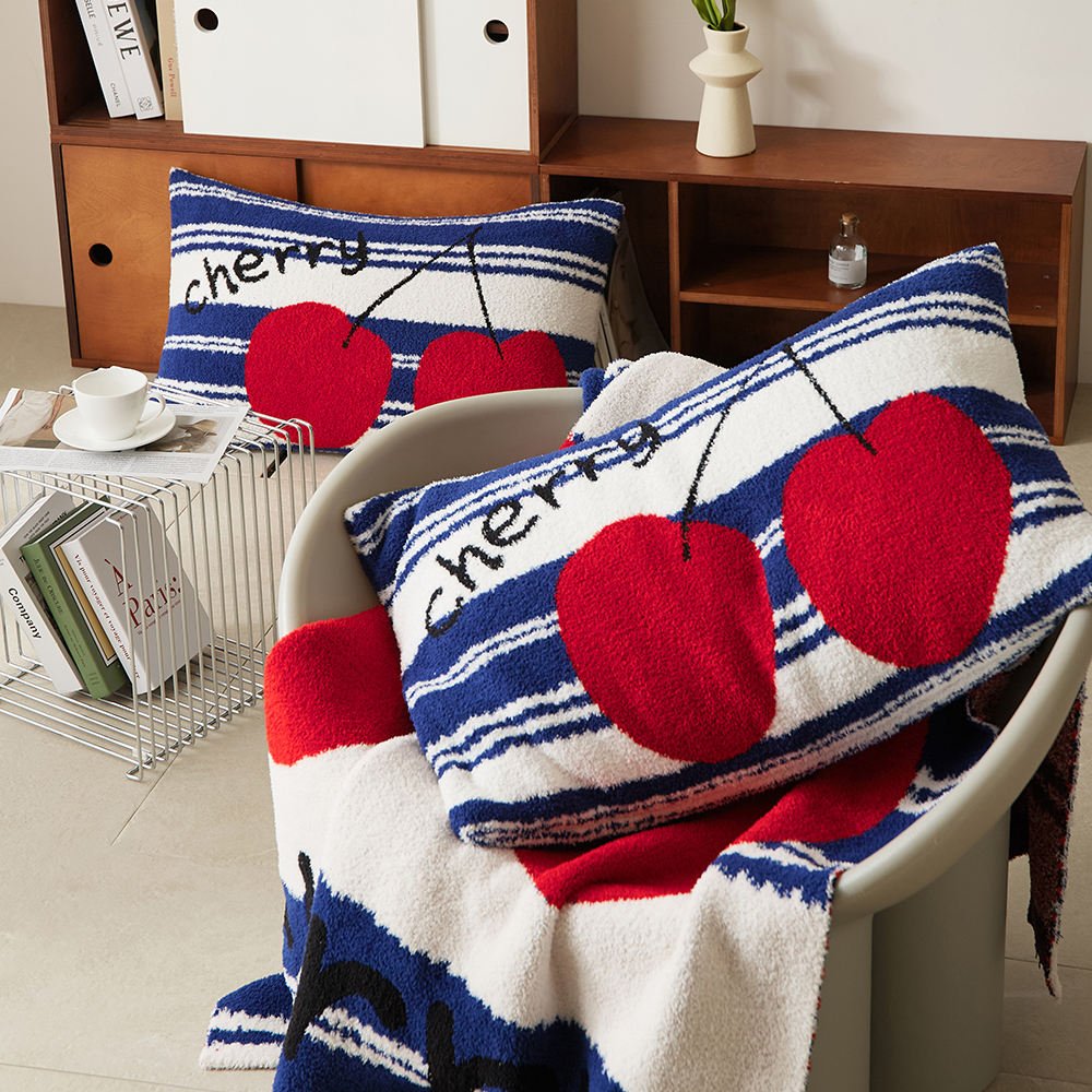 OEKO Festival Red Cherry Cushion Car Sofa Pillow Bedroom Bed Large Cushion