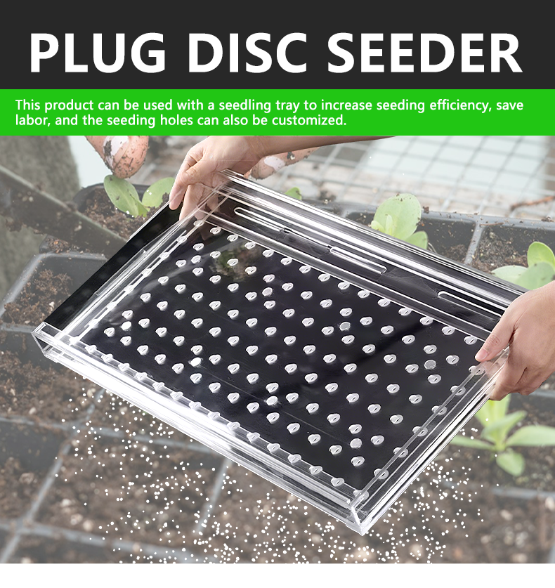 Durable Transparent Acrylic Rectangle Pellucid Hand-held Acrylic Square Vegetable Seedling Seeder for Greenhouse