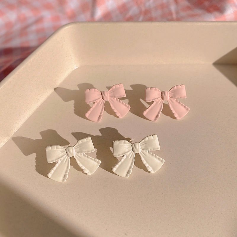 Light Luxury Sweet Bowknot Earrings Temperament Simple Wild Earring Fashion Small and Fresh Ear Studs