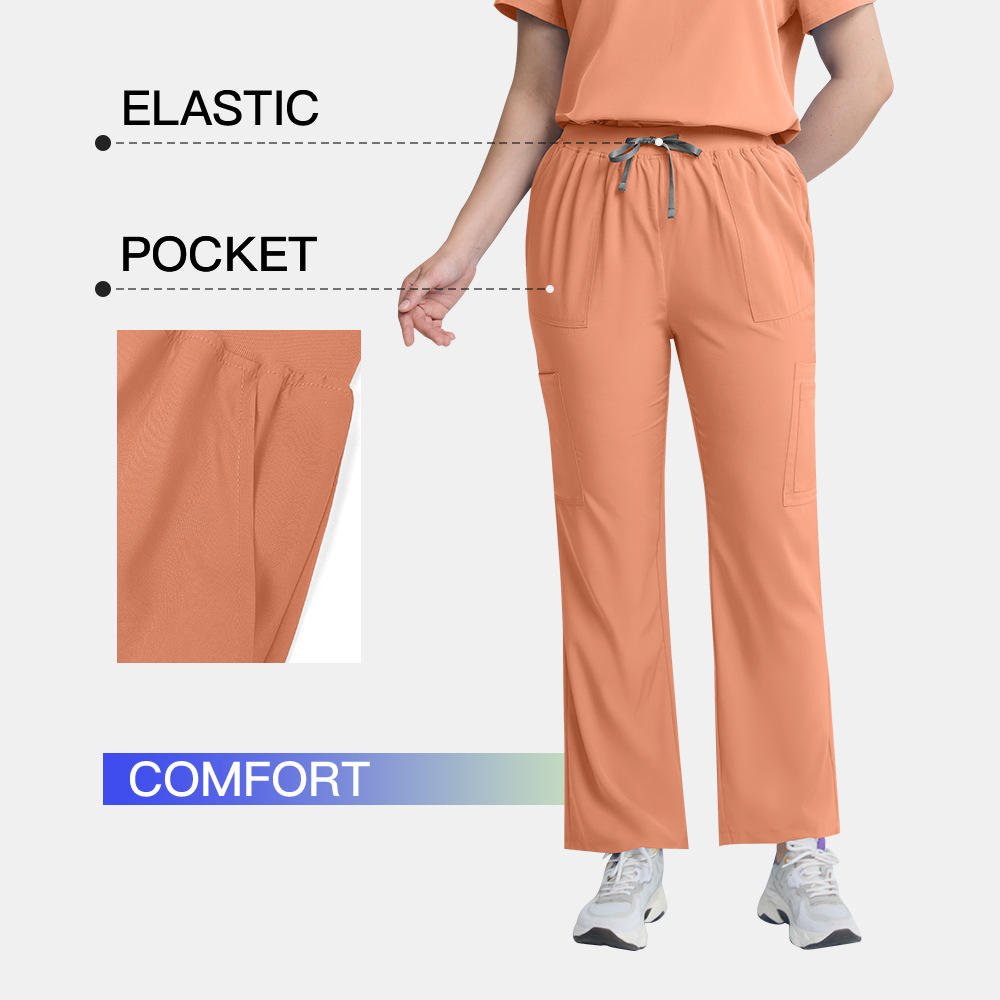 Nurses Hospital Uniforms Stretch Spandex Scrub Set With Pocket Nurse Uniform Doctor Surgery Overalls Beauty Salon Spa Uniform