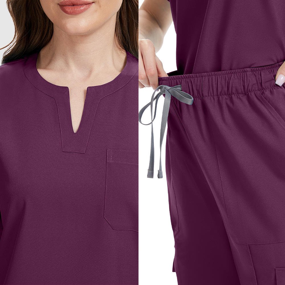 Breathable Simple Straight-Leg Scrub Sets Polyester Dobby Fabric Quick-Drying Thin Style Can Be Layered Plus Size Unisex Scrubs