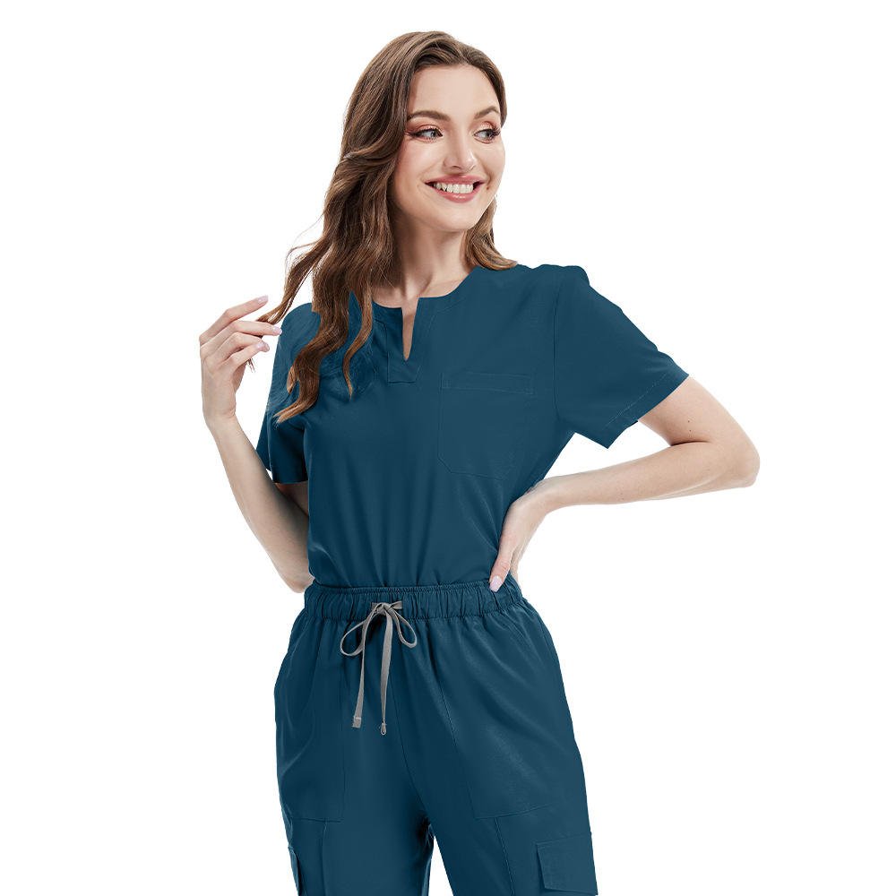 Breathable Simple Straight-Leg Scrub Sets Polyester Dobby Fabric Quick-Drying Thin Style Can Be Layered Plus Size Unisex Scrubs