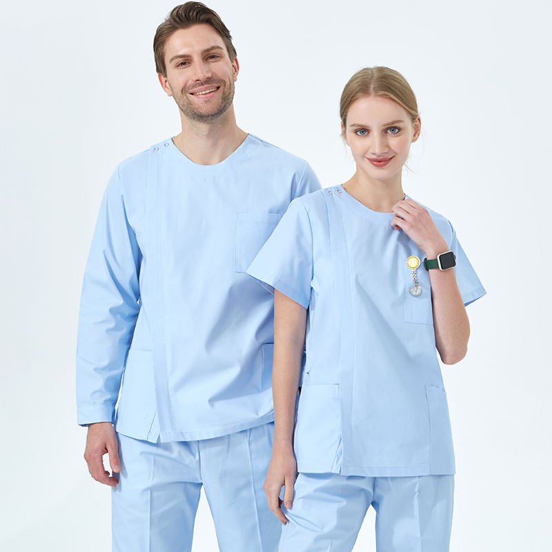 2026 Nurse Scrub Clothing Care Center Scrub Uniform Sets Round Neckline Cotton Polyester Medical Outfits