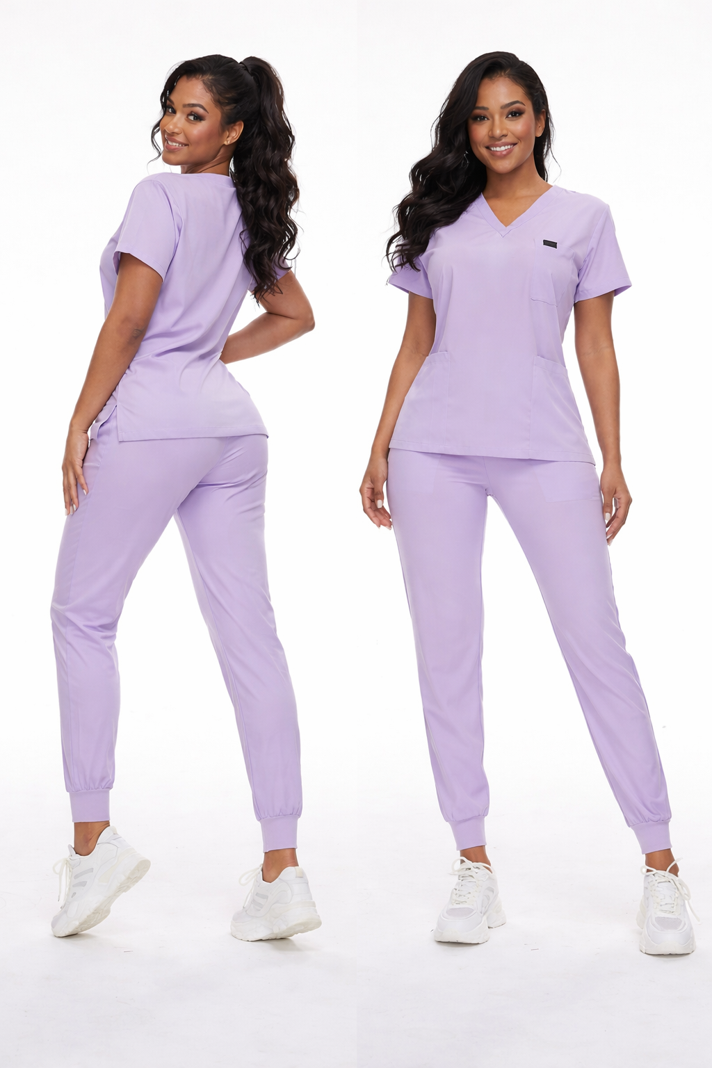 Manufacturer Women Medical Scrubs Set Fashion Design Custom Logo Nurse Uniform Short Sleeve Stretch Fabric Nursing Workwear