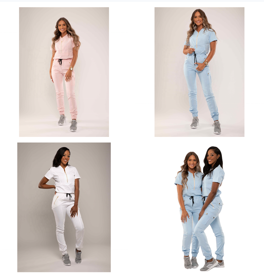 Beauty Design Us Fashionable Private Label Custom Work Stretch Nurse Tops Sets Medical Nursing Scrubs Uniforms Sets