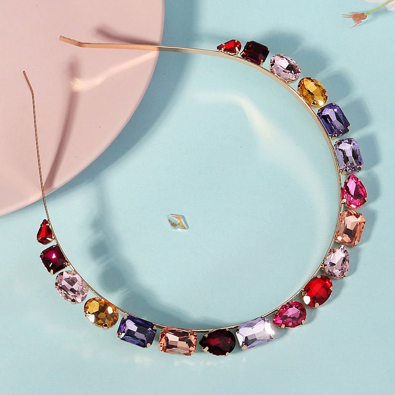 New Women Hair Accessories Handmade Colors Rhinestone Headband Alloy Hairband Headbands for Girls