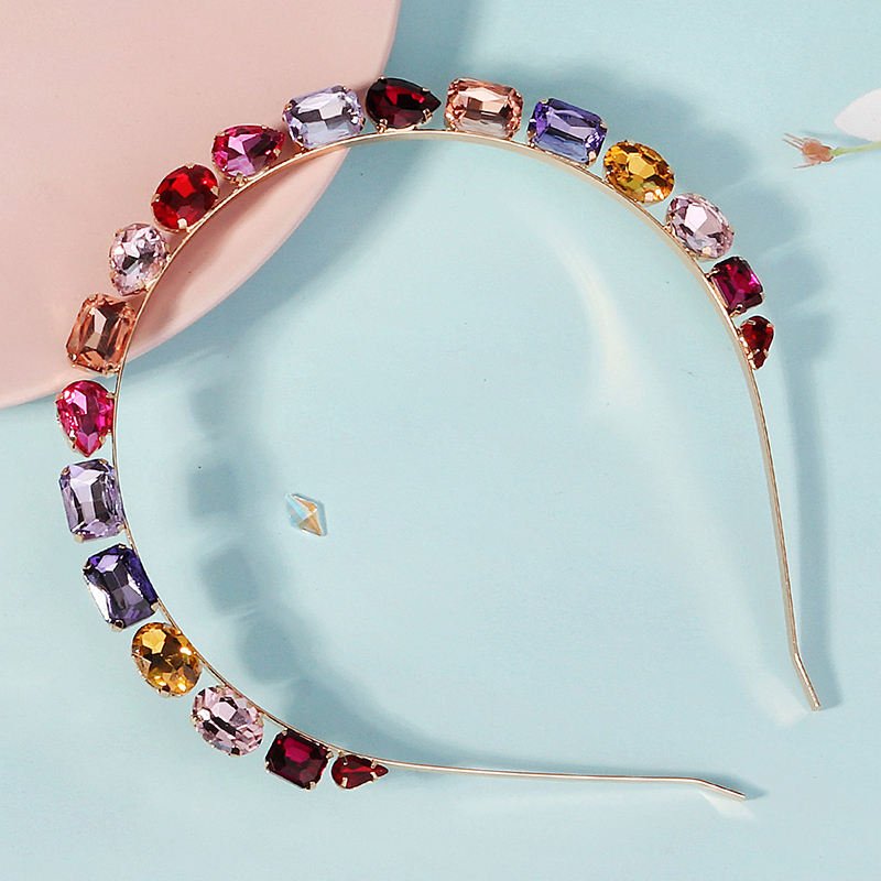 New Women Hair Accessories Handmade Colors Rhinestone Headband Alloy Hairband Headbands for Girls