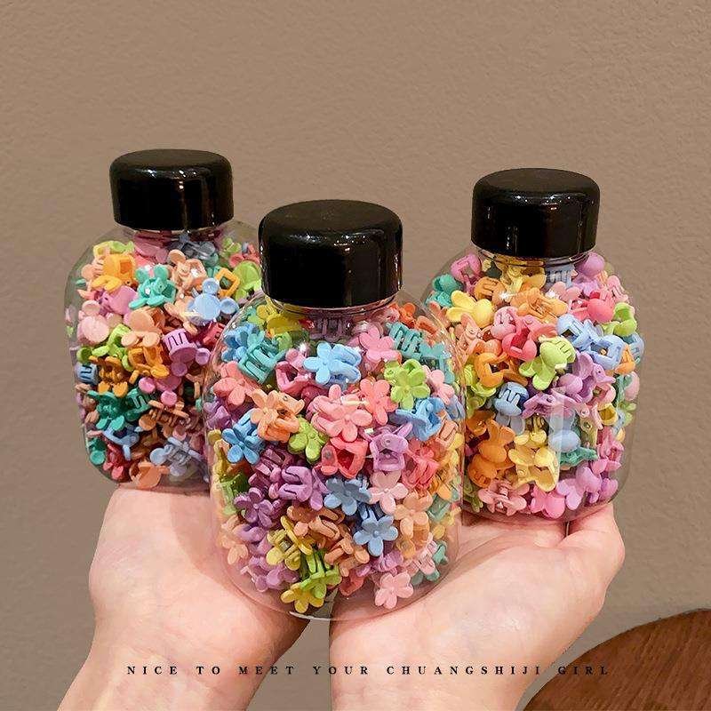 50PCS/BOX Children's Hair Clip Baby Cute Princess Girl's Tiara Small Mini Rabbit Flower Hair Claws Kids Candy Cartoon Bangs Side