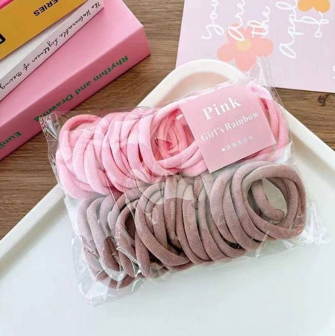 Wholesale Non Damaging Hair Bands Rubber Women's Hair Ties Korean High Elasticity 50pcs Per Bag