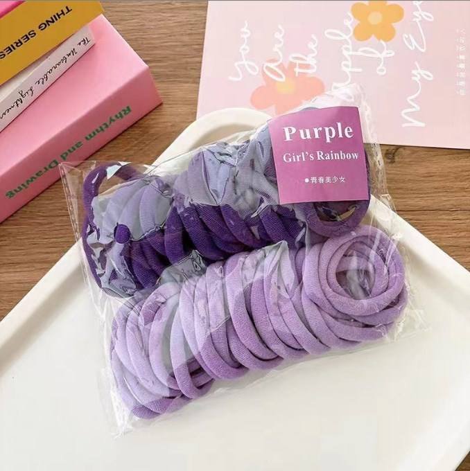 Wholesale Non Damaging Hair Bands Rubber Women's Hair Ties Korean High Elasticity 50pcs Per Bag
