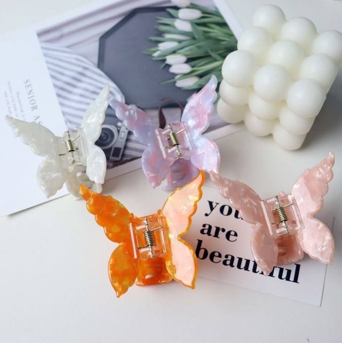 Fashion Trend Butterfly Design 6.5CM Acetate Hair Claw Head Clips Hair Jewelry Accessories Women Girls Hair Claws