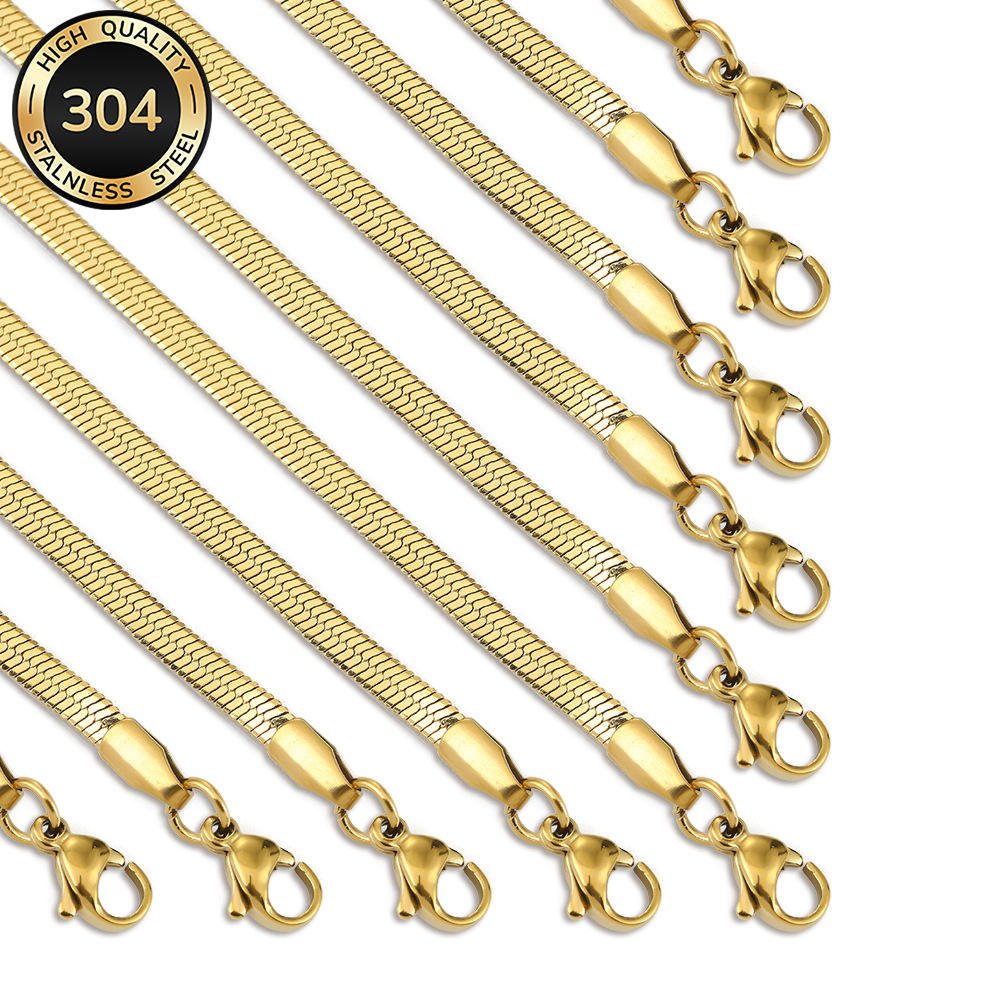 Wholesale 10pcs-Pack 1.5mm Box Chain 304 Stainless Steel Necklace with Lobster Clasp DIY Jewelry Findings for Jewelry Making