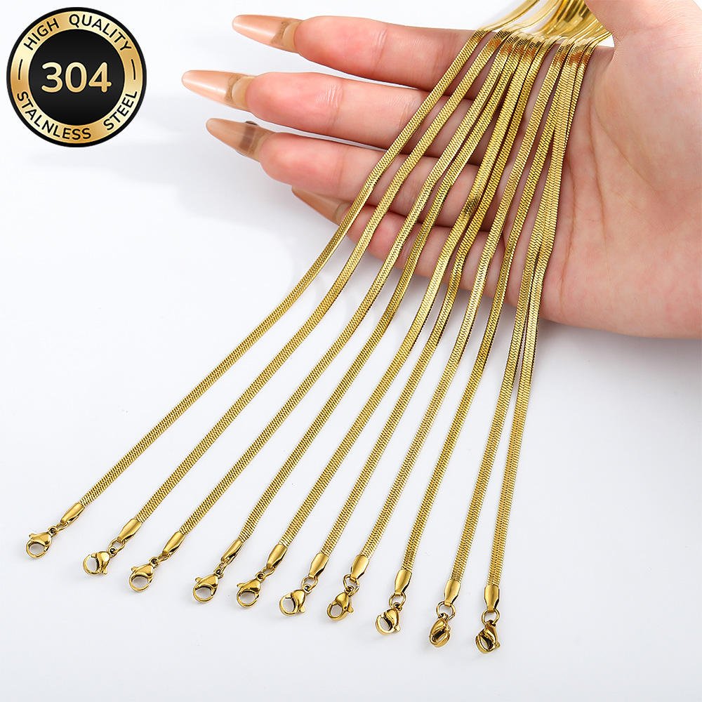 Wholesale 10pcs-Pack 1.5mm Box Chain 304 Stainless Steel Necklace with Lobster Clasp DIY Jewelry Findings for Jewelry Making