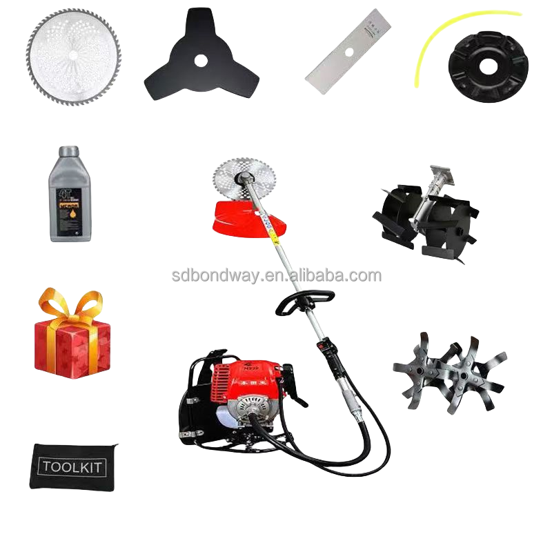 Long Pole Gasoline Lawn Mower with Metal Hedge Trimmer and Grass Cutter Machine Brush Cutters