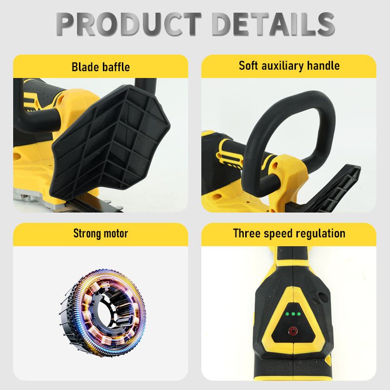 Rechargeable Portable Brushless Lithium Electric Hedge Trimmer Double Blade