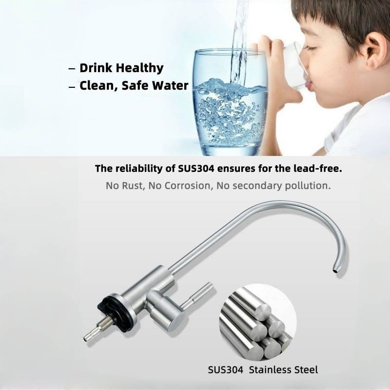 304 Stainless Steel Direct Drinking Water Purifier Gooseneck Faucet Modern 2/3 Points Kitchen Machine Filter for Kitchen Use