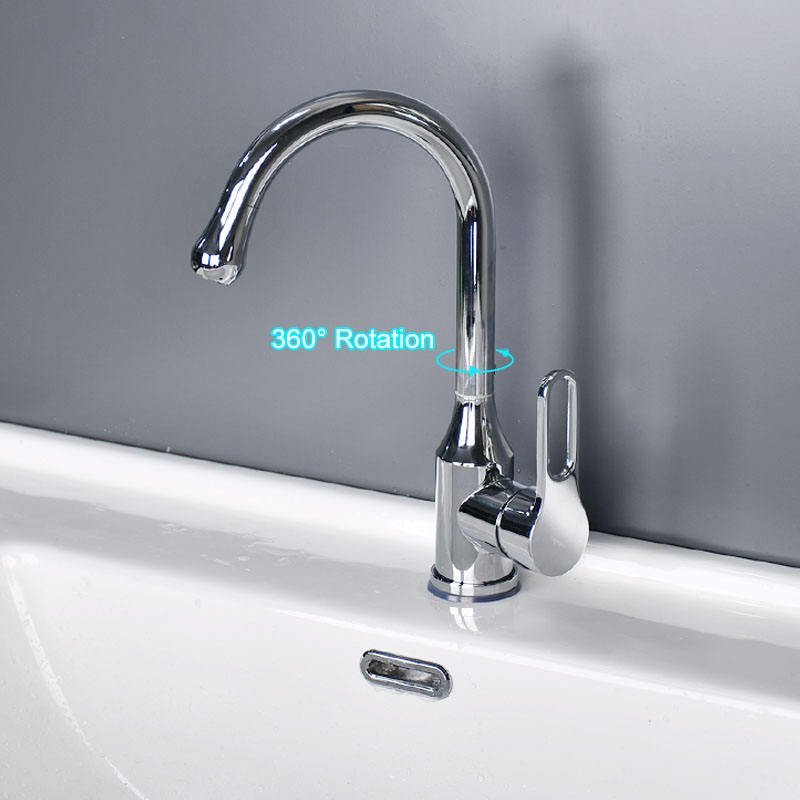 New Style Stainless Steel Chrome Plated Mixed Hot Cold Water Basin Faucet Single Handle Bathroom Basin Faucet Mixer