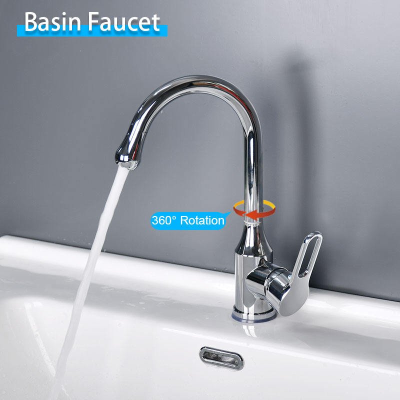 New Style Stainless Steel Chrome Plated Mixed Hot Cold Water Basin Faucet Single Handle Bathroom Basin Faucet Mixer
