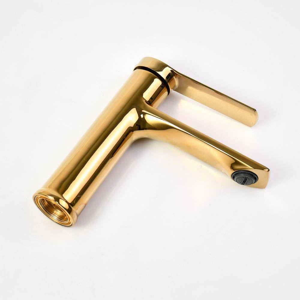 Custom Sink Basin Faucet Mixer Gold Wash Modern Design Zinc Alloy White Water Tap Bathroom