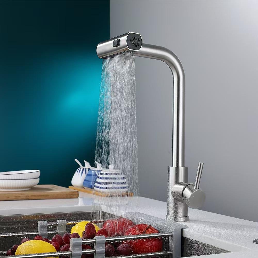 Faucet Pull-Out Hot & Cold Sink Mixer Tap for Home & Hotel Use Single Handle Flying Rain Bathroom Kitchen Faucet Deck Mounted