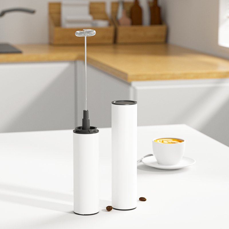 RL-1501D Rechargeable Milk Frother Portable Foam Maker White Coffee Tool Automatic 2-Speed Stainless Steel