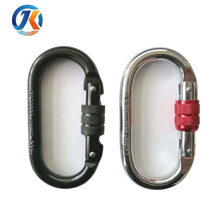 Industrial Use 25 KN Zinc Alloy Steel O Shape Screw-Locking Connectors Carabiner for Climbing Hooks for Rock Climbing & Hanging