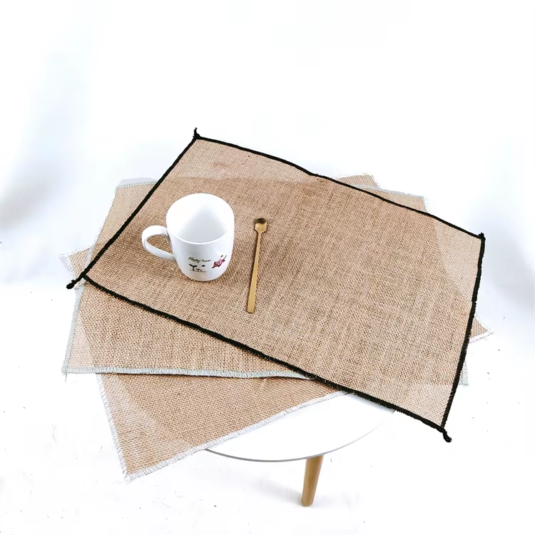 Hot Selling Jute Placemats Rectangle Reusable Table Mats Jute Burlap Placemats Rustic Natural Handcrafted Farmhouse Placemats