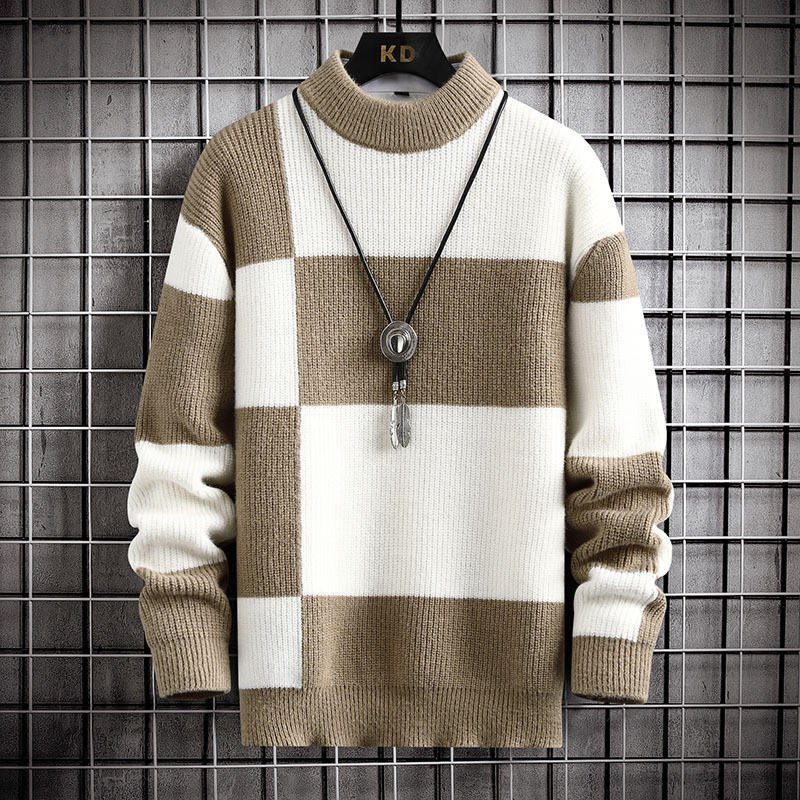 Sweater Men High Quality Fashion Casual Knitted Sweater Men Patchwork O Neck Winter Sweater for Men