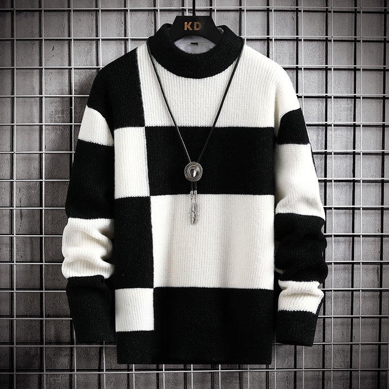 Sweater Men High Quality Fashion Casual Knitted Sweater Men Patchwork O Neck Winter Sweater for Men