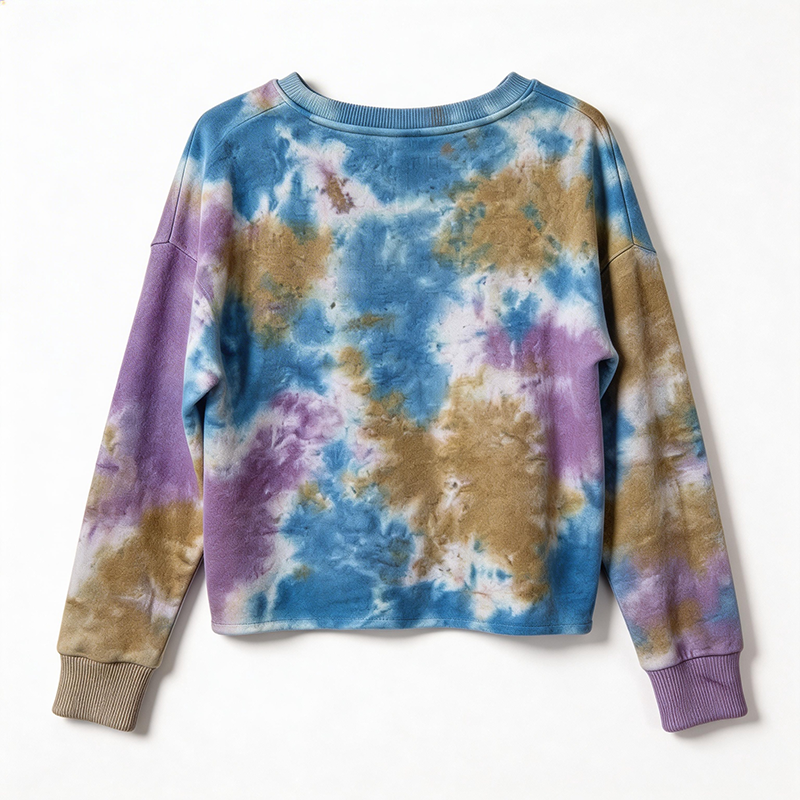 Children Tie Dye Sweatshirt Geometric 100% Cotton Loose Fit Crew Neck Pullover Casual Long Sleeve Top for Spring Autumn Wear ODM
