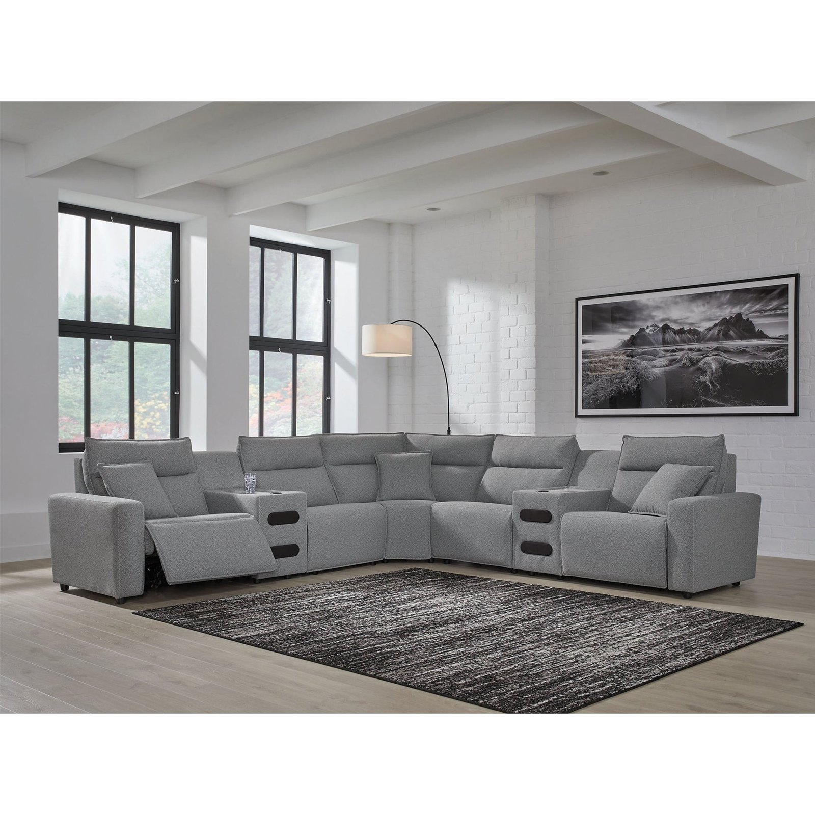 JS Living Room Furniture Function Sofa Upholstered in Fabric Bluetooth Speakers Power Sofa Set Recliner