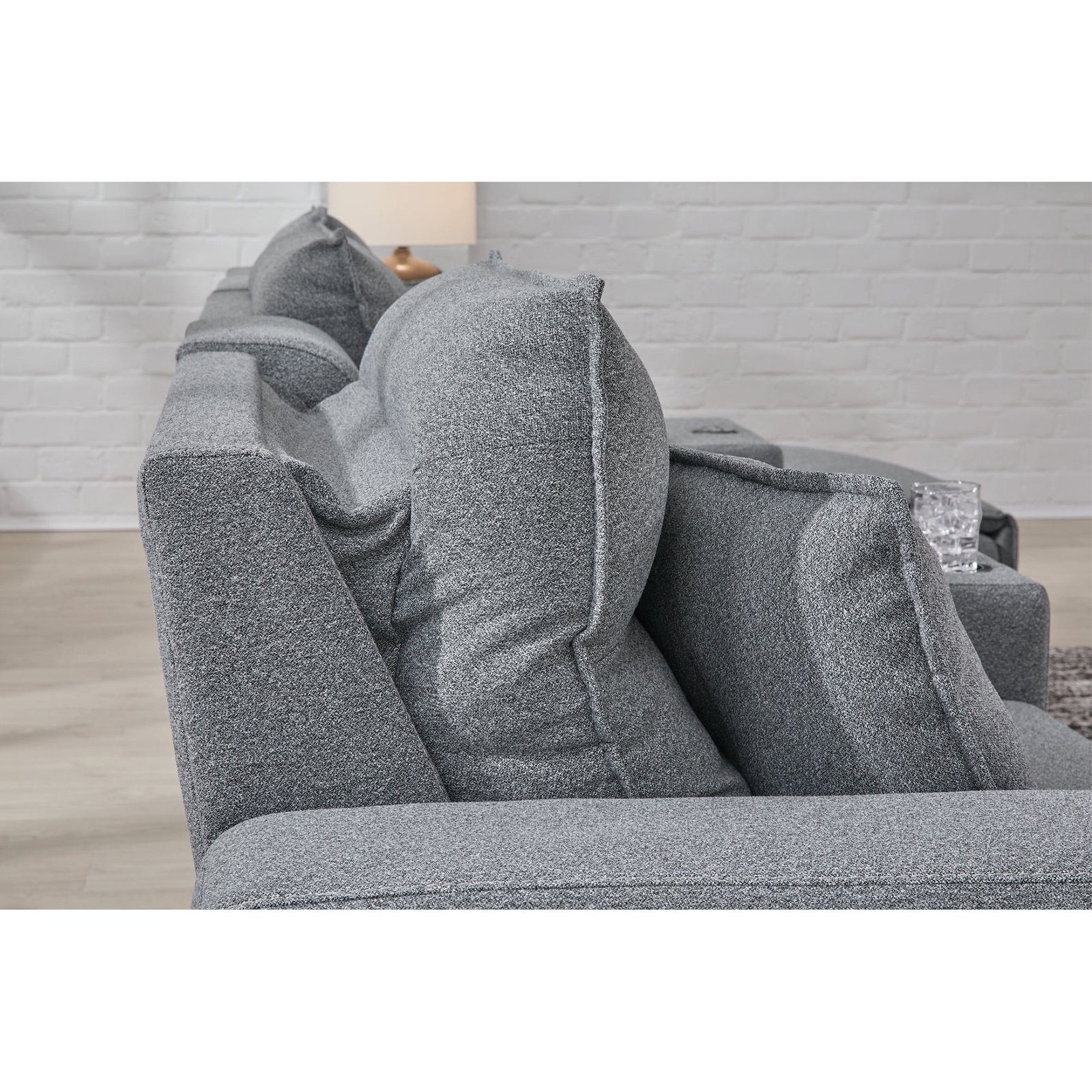 JS Living Room Furniture Function Sofa Upholstered in Fabric Bluetooth Speakers Power Sofa Set Recliner