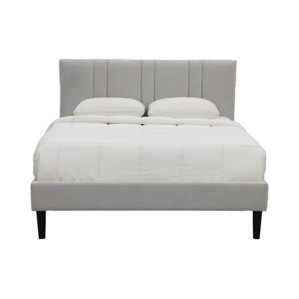 Luxury Modern Queen Size Upholstered Bed with Strong Wood Frame and Soft Headboard Durable for Home or Hotel