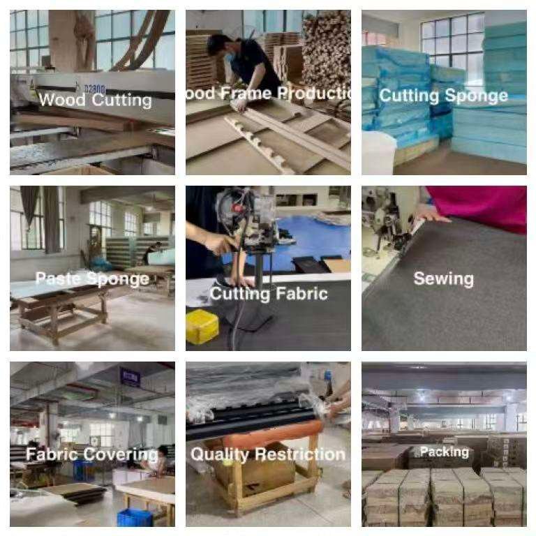 Wholesale Quality Luxury Queen Size Double Bed Modern Bedroom Furniture Elegant Fabric Up-holstered Beds