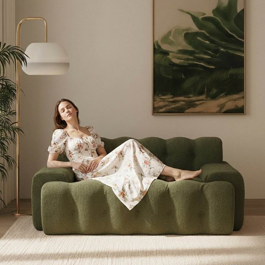 Cloud Modular Sectional Sofa Modern Upholstered Boneless Couches Chair for Living Room Bedroom Sofa